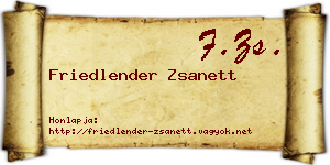 Friedlender Zsanett névjegykártya